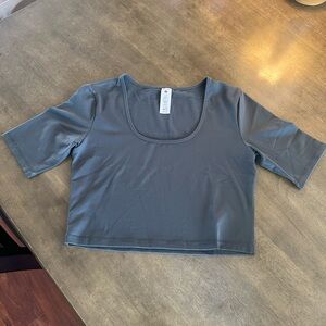 Paragon stretch dark teal cropped top size XL